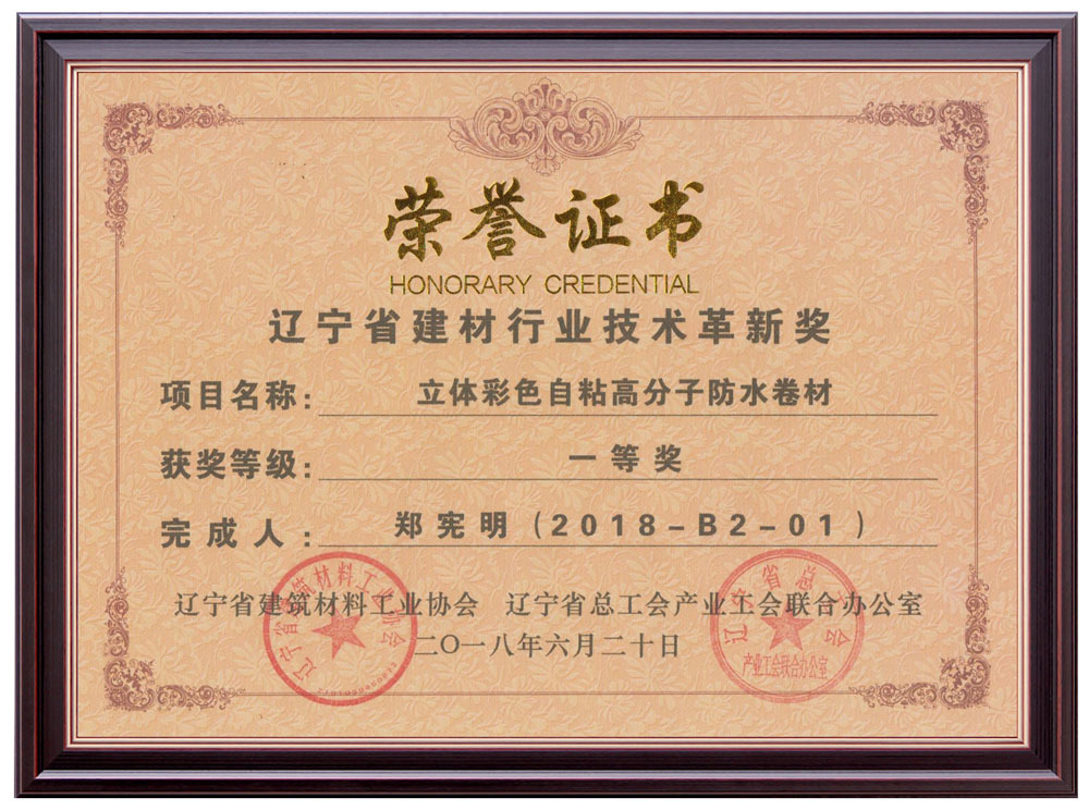 2018 Licai Zheng Xianming Industry Innovation Award First Prize